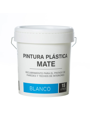 PINTURA PLASTICA BLANCA MATE 15 L