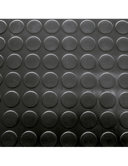 PAVIMENTO CIRCULOS CAUCHO NEGRO 3MM 1X10 M