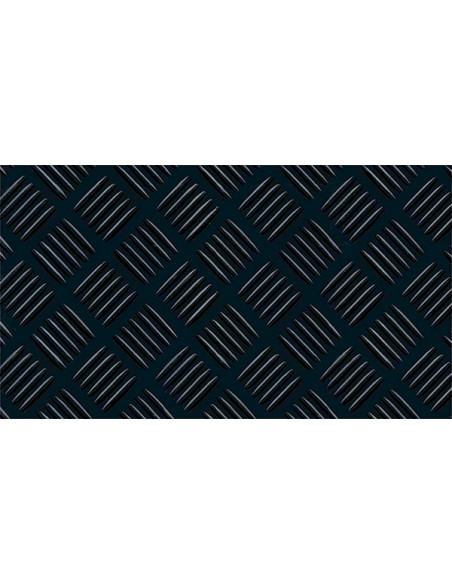 PAVIMENTO CHECKER CAUCHO NEGRO 3MM 1X10 M