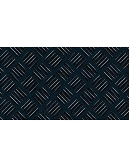 PAVIMENTO CHECKER CAUCHO NEGRO 3MM 1,2X10 M