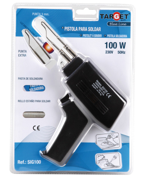 SOLDADOR PISTOLA PUNTA INTERC 100 W