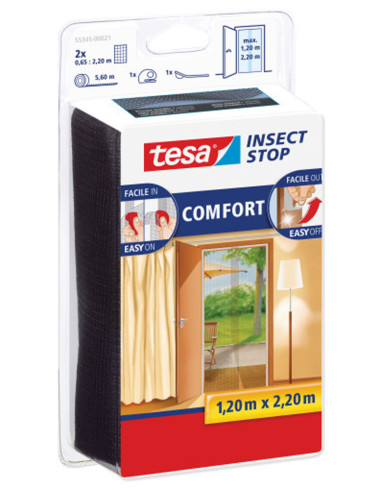 MOSQUITERA PUERTAS NEGRA 2X0,6X2,2M