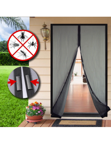 MOSQUITERA CON VELCRO/IMAN NEG 100X210CM