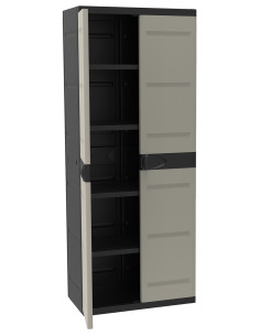 ARMARIO RESINA 2 PUERTAS 4 BAL NGR 70X44X176