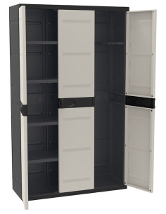 ARMARIO RESINA 3 PUERTAS 4 BAL NGR 105X44X176