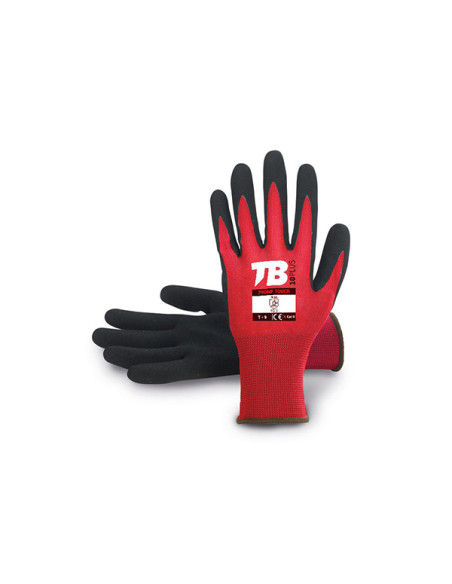GUANTE NYLON ROJO NITRILO PALMA 7