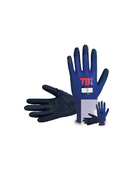 GUANTE NYLON AZUL PU NEGRO PALMA 7