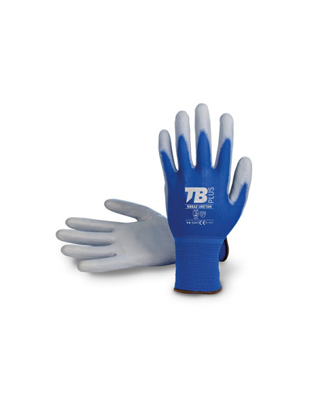 GUANTE NYLON AZUL PU GRIS PALMA 10
