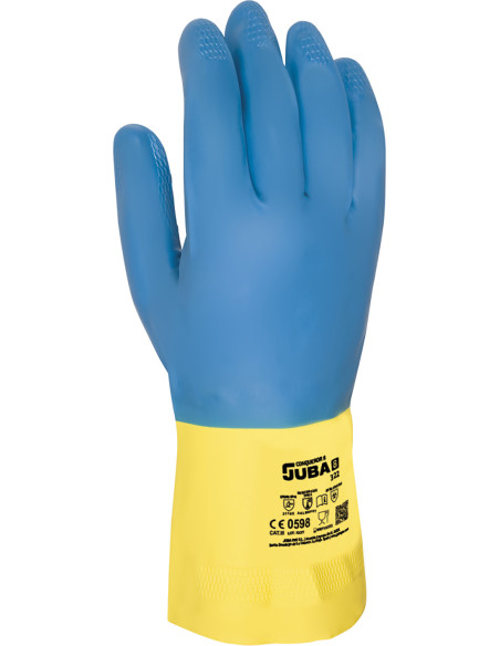 GUANTE LATEX IND AZUL/AMAR 9