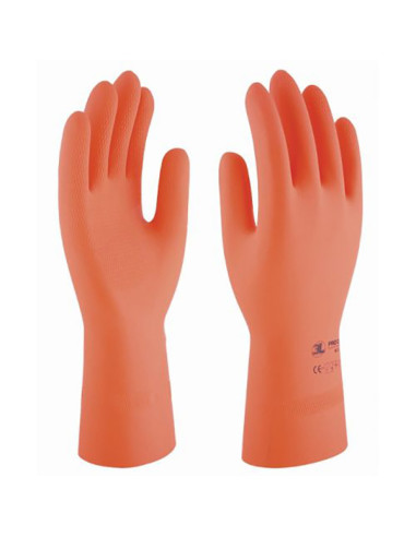 GUANTE LATEX INDUSTRIAL NARANJA T.8