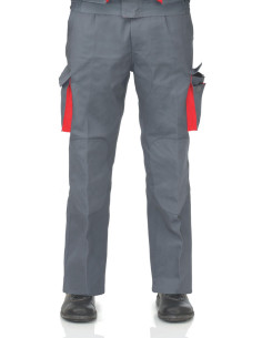 PANTALON TERGAL CARGO GRIS/RJO T56
