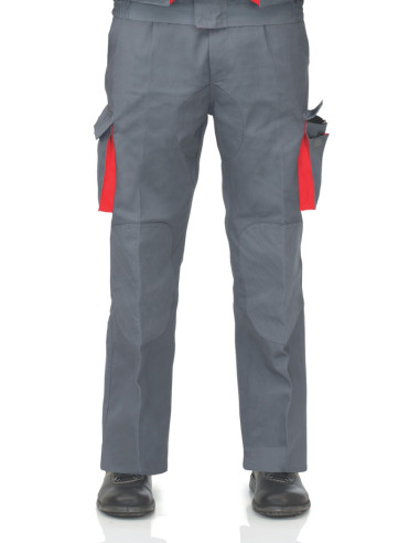 PANTALON TERGAL CARGO GRIS/RJO T56