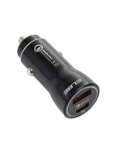 CARGADOR DUAL COCHE USB+TIPO C PD+QC3.0 20 W