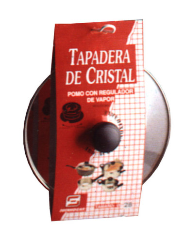 TAPA CRISTAL C/REGULADOR VAPOR 24 CM