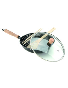 WOK HIERRO T/CRISTAL INDUCCION 24 CM