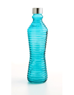 BOTELLA VIDRIO AZUL TURQUESA 1 L
