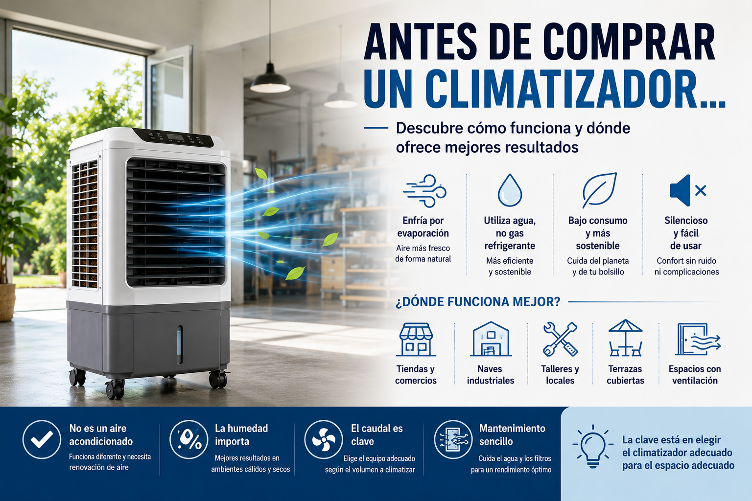 Lo que debes saber antes de comprar un climatizador evaporativo